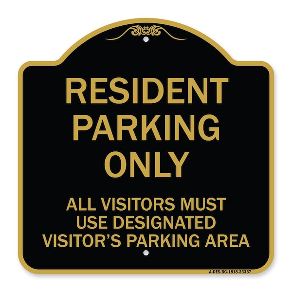 Parking Resident Parking Only All Visitors Must Use Designated Visitors Parking Area, BG-1818-23357